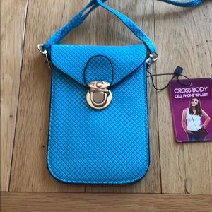 BRAND NEW teal cell phone handbag crossbody